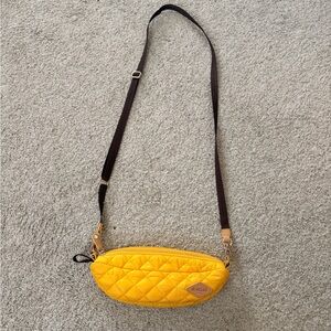 MZ Wallace Yellow Quilted Crossbody Bananagrams Bag
